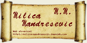 Milica Mandrešević vizit kartica